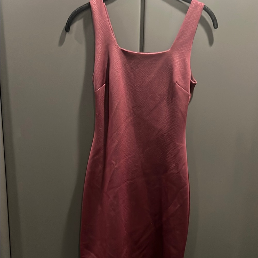 Bar III Burgundy Sheath Dress Scoop Neck Sleeveless